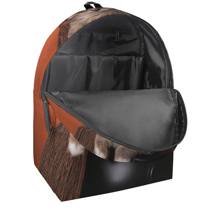 Halloween Cute Witch Cat Print Backpack