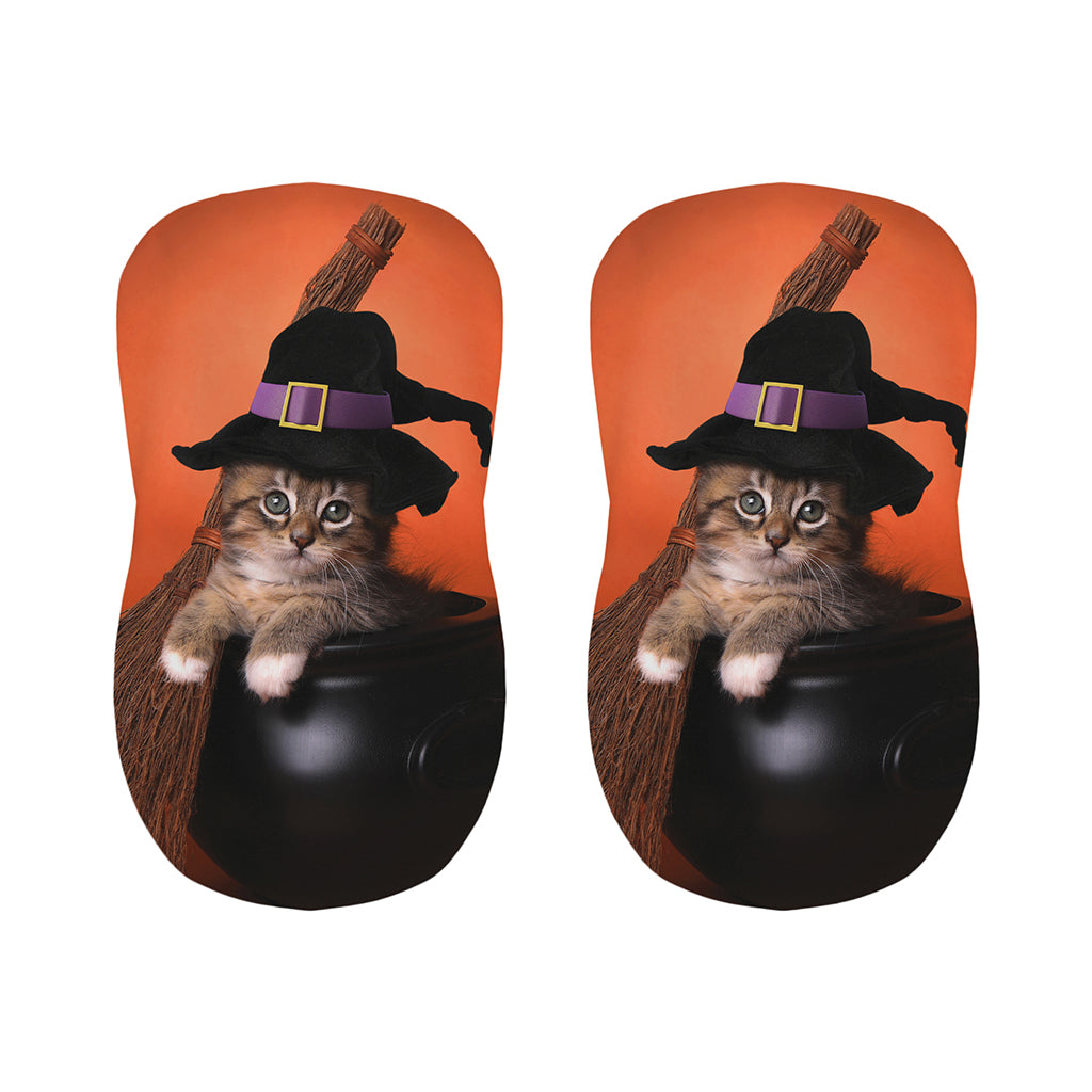 Halloween Cute Witch Cat Print Bar Stool Covers