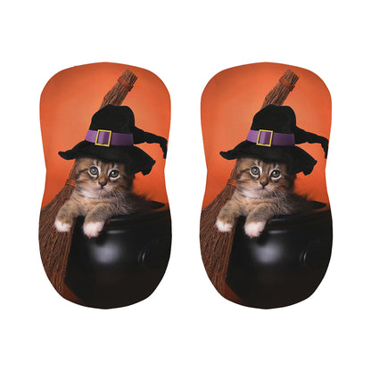 Halloween Cute Witch Cat Print Bar Stool Covers