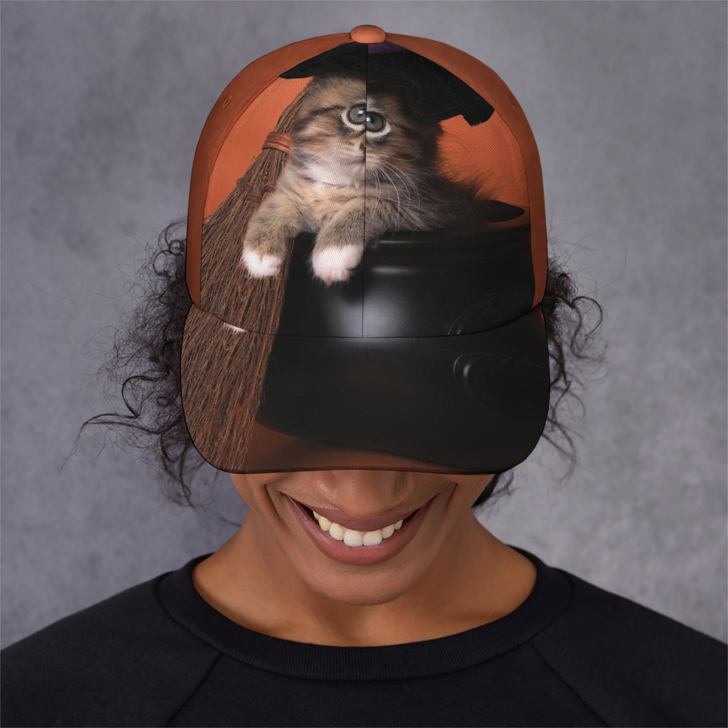 Halloween Cute Witch Cat Print Baseball Cap