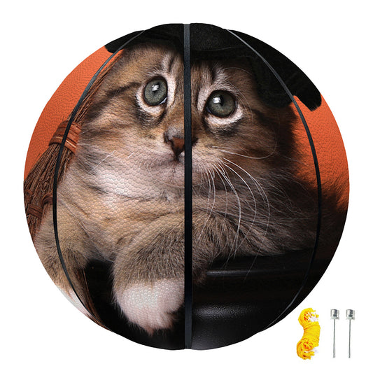Halloween Cute Witch Cat Print Basketball