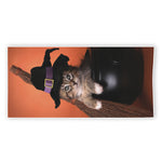 Halloween Cute Witch Cat Print Beach Towel