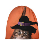 Halloween Cute Witch Cat Print Beanie