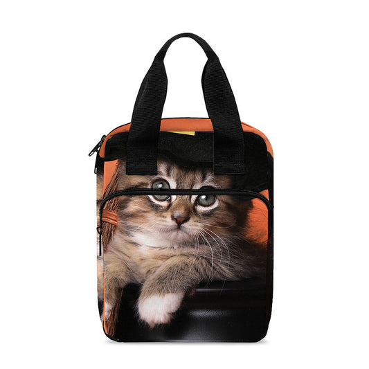 Halloween Cute Witch Cat Print Bible Tote Bag