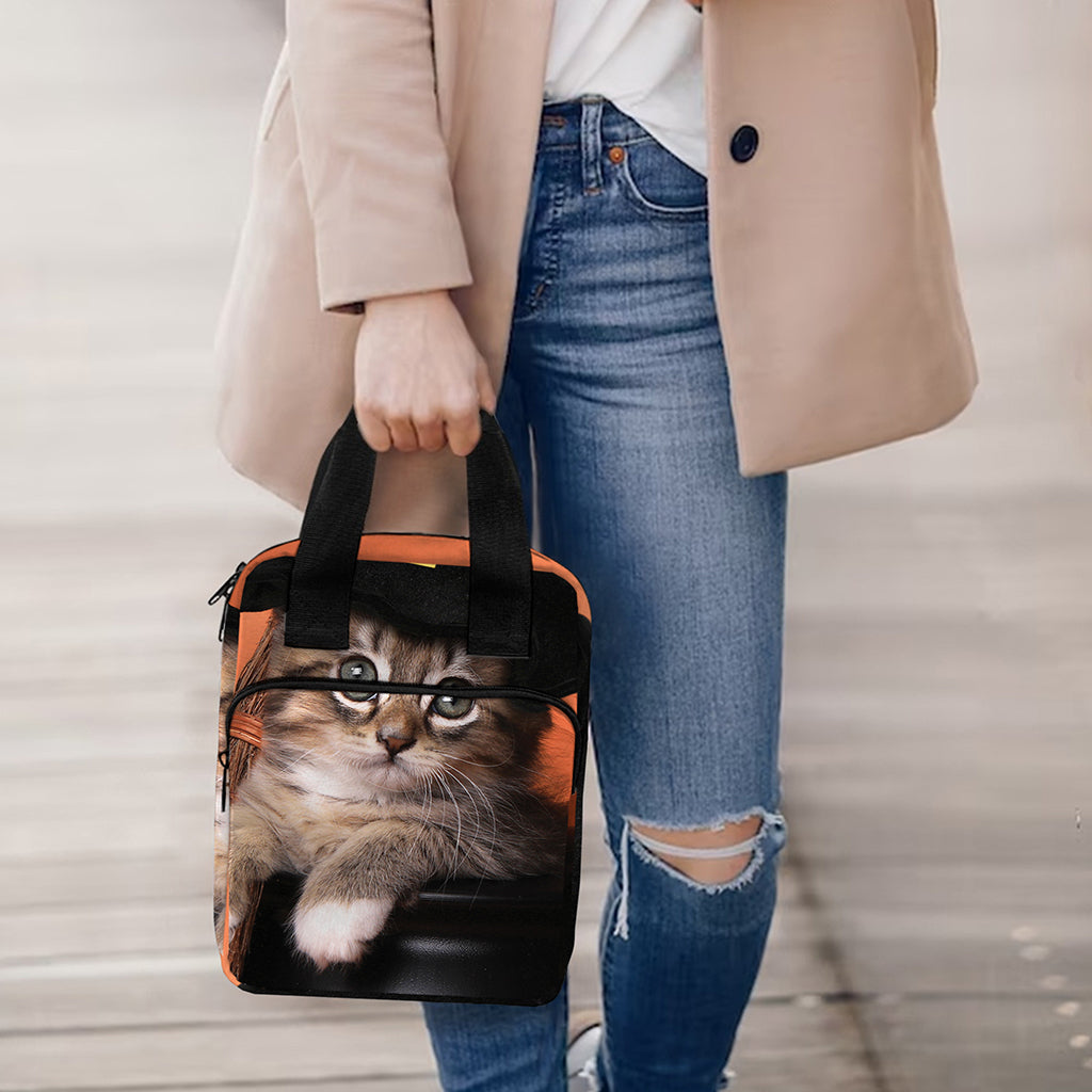 Halloween Cute Witch Cat Print Bible Tote Bag