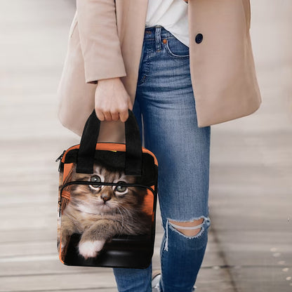 Halloween Cute Witch Cat Print Bible Tote Bag