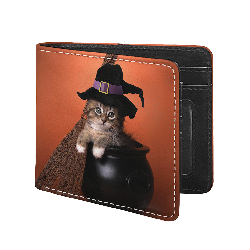 Halloween Cute Witch Cat Print Bifold Wallet