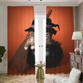 Halloween Cute Witch Cat Print Dimout Pencil Pleat Curtains
