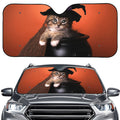 Halloween Cute Witch Cat Print Car Windshield Sun Shade
