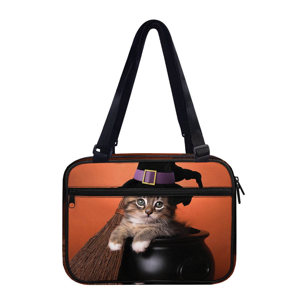 Halloween Cute Witch Cat Print Double Strap Bible Bag