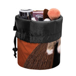 Halloween Cute Witch Cat Print Drawstring Makeup Bag