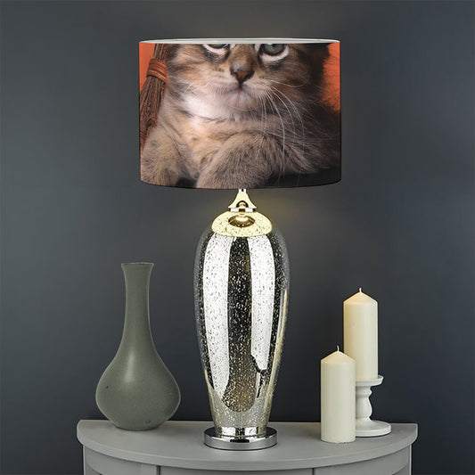 Halloween Cute Witch Cat Print Drum Lamp Shade
