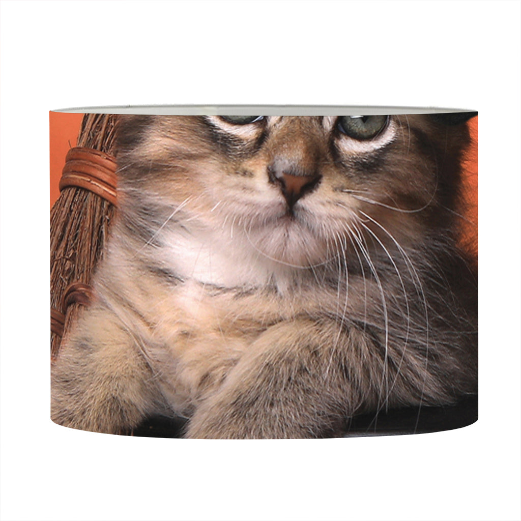 Halloween Cute Witch Cat Print Drum Lamp Shade