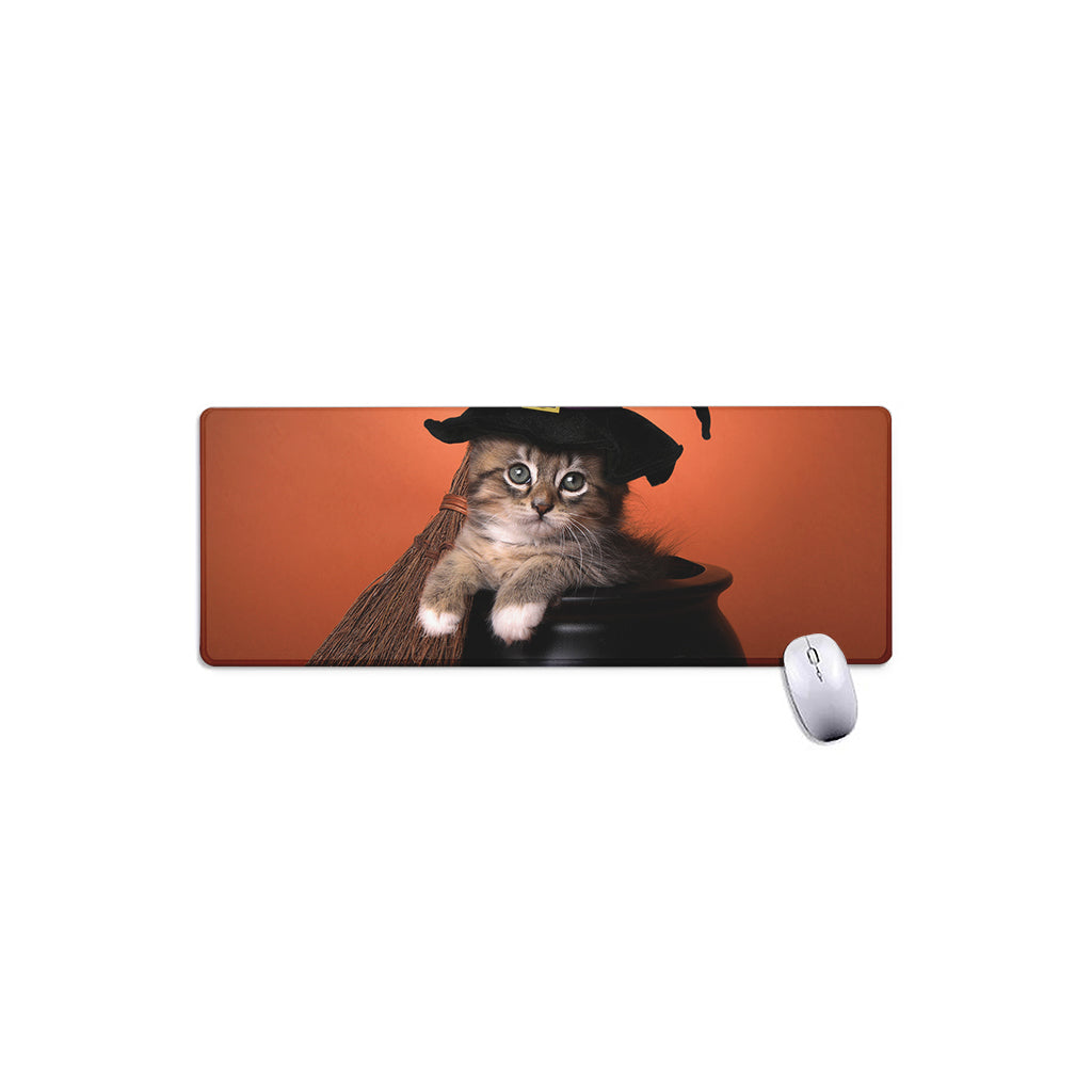 Halloween Cute Witch Cat Print Extended Mouse Pad