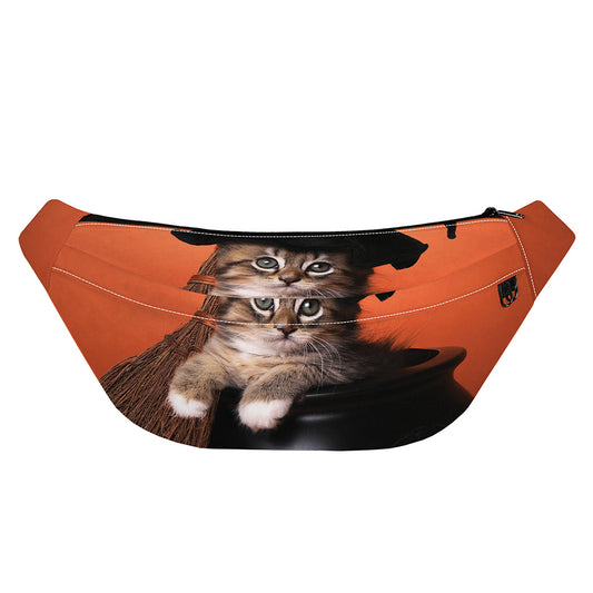 Halloween Cute Witch Cat Print Fanny Pack