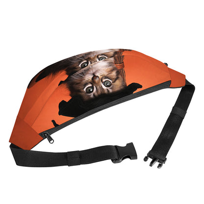 Halloween Cute Witch Cat Print Fanny Pack