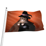 Halloween Cute Witch Cat Print Flag