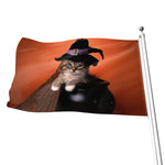Halloween Cute Witch Cat Print Flag