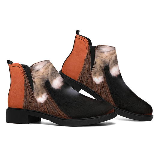 Halloween Cute Witch Cat Print Flat Ankle Boots