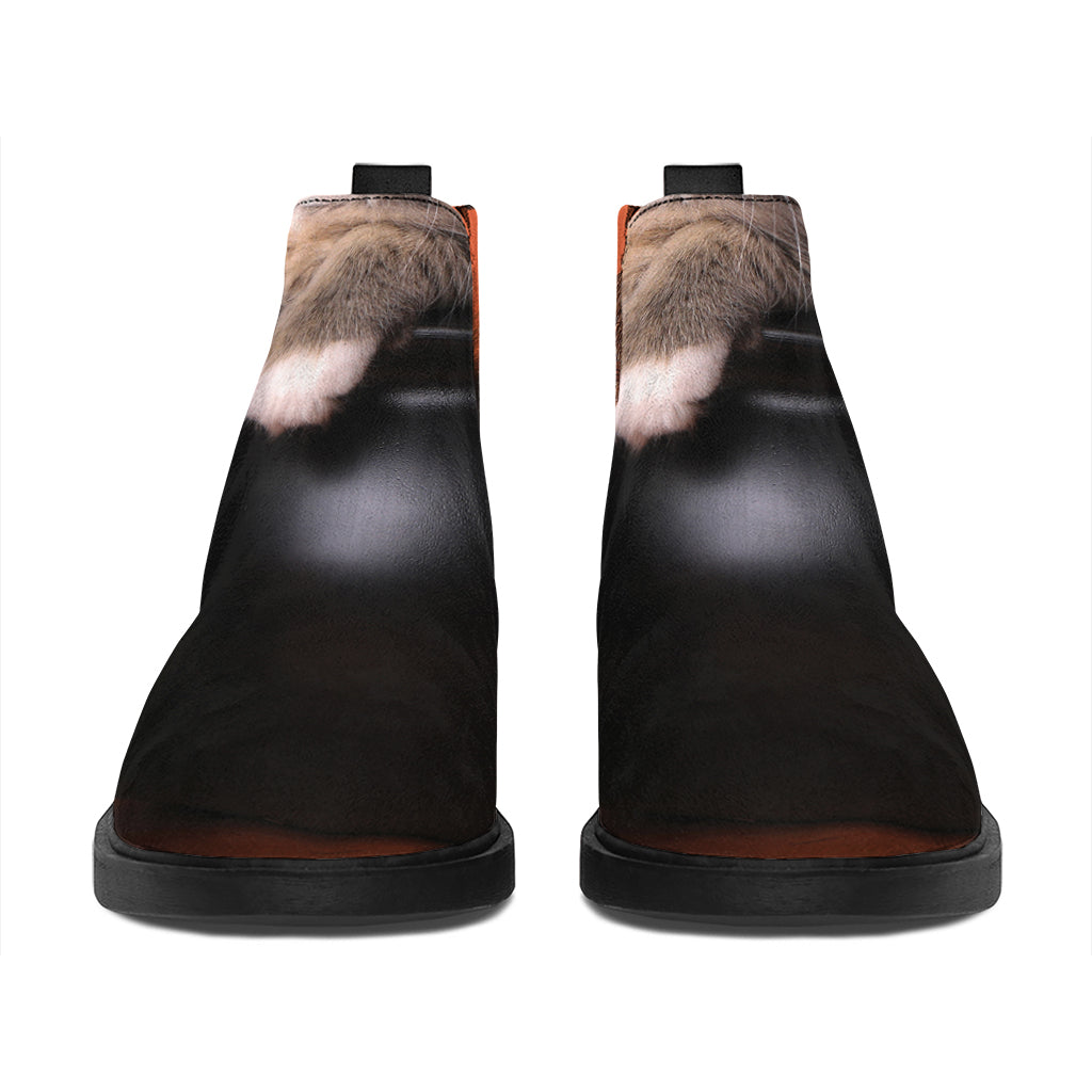 Halloween Cute Witch Cat Print Flat Ankle Boots
