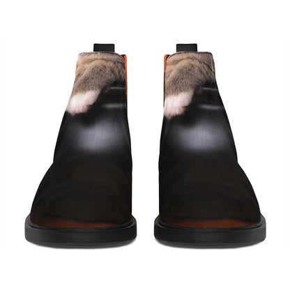 Halloween Cute Witch Cat Print Flat Ankle Boots