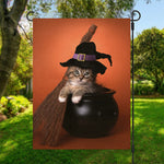 Halloween Cute Witch Cat Print Garden Flag