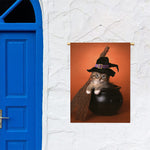 Halloween Cute Witch Cat Print Garden Flag