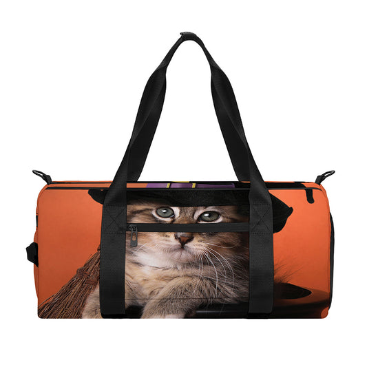 Halloween Cute Witch Cat Print Gym Bag