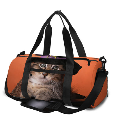 Halloween Cute Witch Cat Print Gym Bag