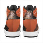 Halloween Cute Witch Cat Print High Top Leather Sneakers