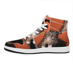 Halloween Cute Witch Cat Print High Top Leather Sneakers