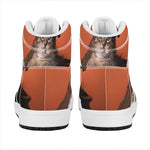 Halloween Cute Witch Cat Print High Top Leather Sneakers