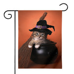 Halloween Cute Witch Cat Print House Flag