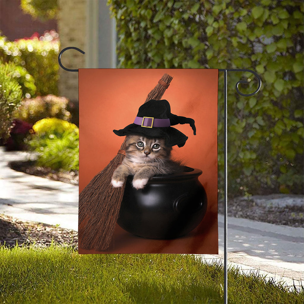 Halloween Cute Witch Cat Print House Flag