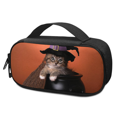 Halloween Cute Witch Cat Print Insulin Cooler Travel Case