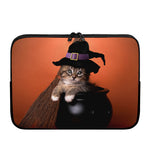 Halloween Cute Witch Cat Print Laptop Sleeve