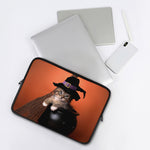 Halloween Cute Witch Cat Print Laptop Sleeve