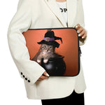Halloween Cute Witch Cat Print Laptop Sleeve