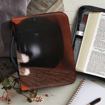 Halloween Cute Witch Cat Print Leather Bible Cover