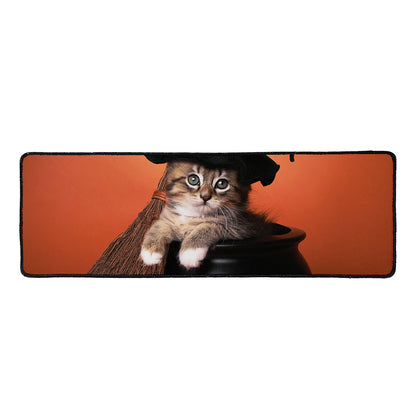 Halloween Cute Witch Cat Print Long Kitchen Mat