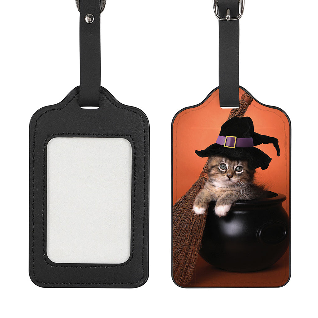 Halloween Cute Witch Cat Print Luggage Tag