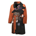 Halloween Cute Witch Cat Print Men's Bathrobe