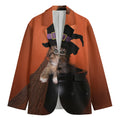 Halloween Cute Witch Cat Print Men's Blazer