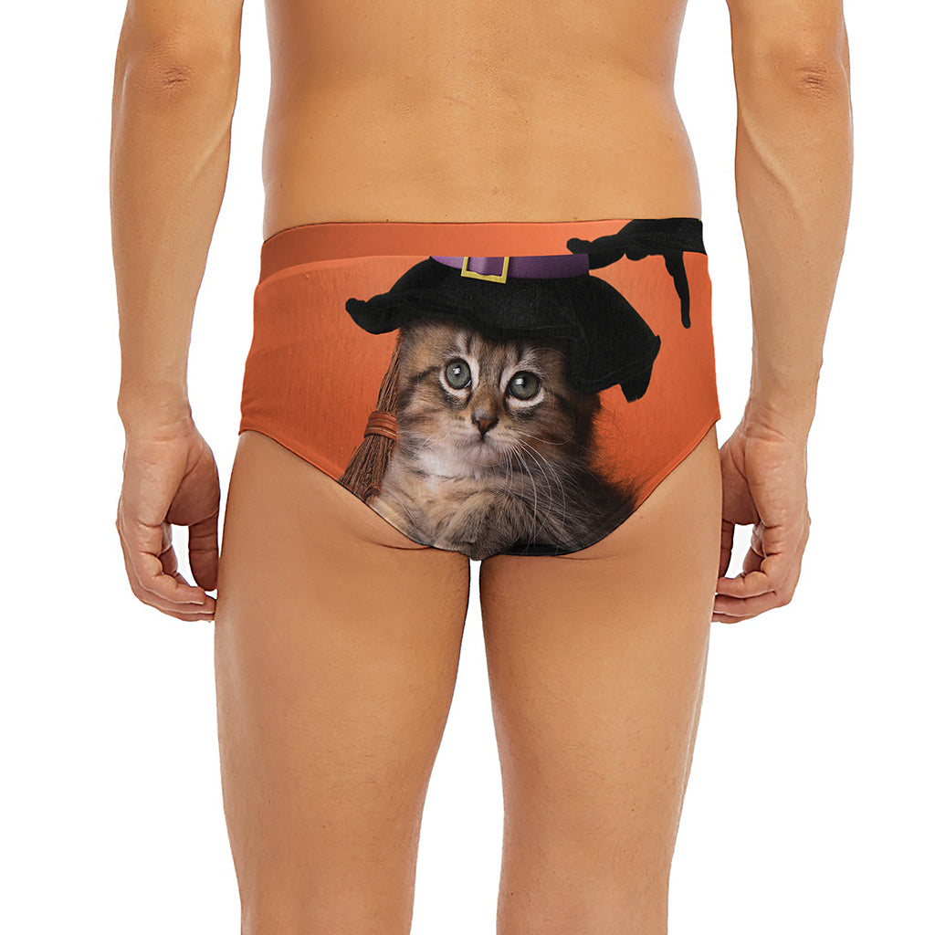 Halloween Cute Witch Cat Print Men's Briefs