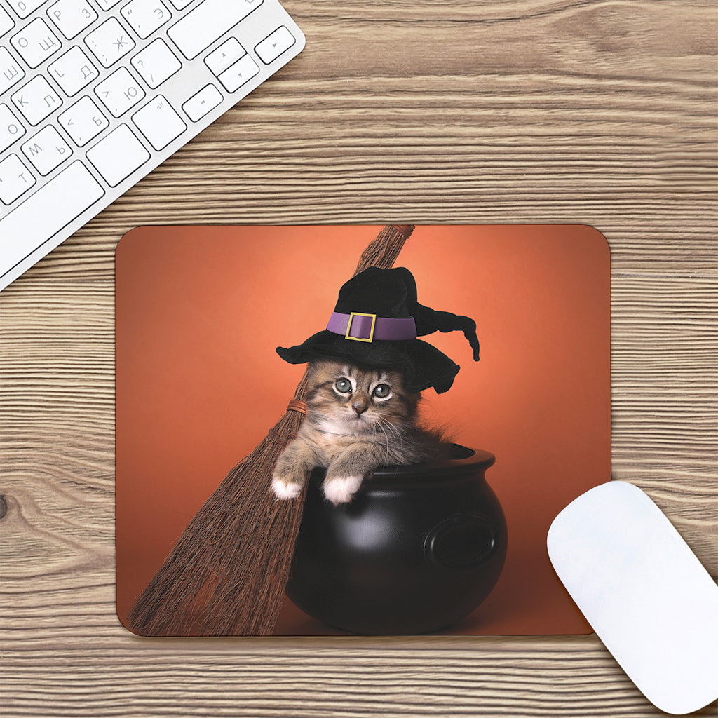 Halloween Cute Witch Cat Print Mouse Pad