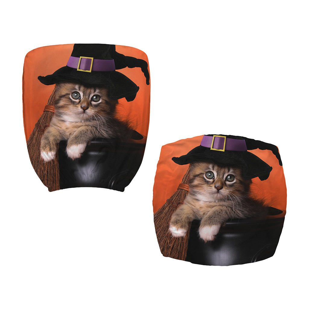 Halloween Cute Witch Cat Print Office Chair Cover