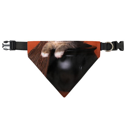 Halloween Cute Witch Cat Print Over The Collar Dog Bandana