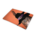 Halloween Cute Witch Cat Print Pet Cooling Mat Cover