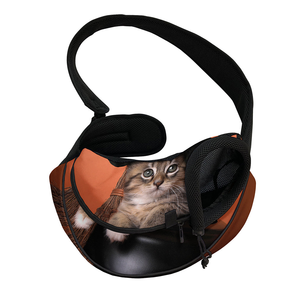 Halloween Cute Witch Cat Print Pet Sling Carrier