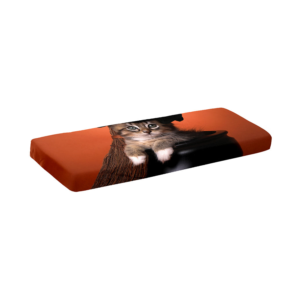 Halloween Cute Witch Cat Print Piano Keyboard Cover
